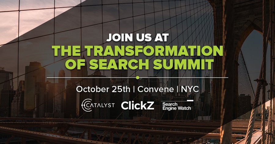 CatalystSEM's tweet photo. Come with us to the #SearchSummit! We are looking for a +1 to this exclusive event with @ClickZ and @sewatch. Enter our raffle for a FREE pass by emailing info@catalystdigital.com #seo #sem #searchmarketing https://t.co/RfeiSepALj https://t.co/FqGah2I7DR