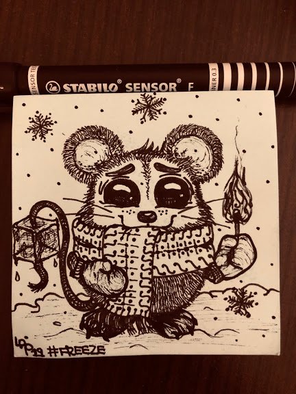 AshenaSeir's tweet photo. Day 4 of #inktober on a post-it π₯°
#inktober2019
Ohh no! π Will this lit match thaw the ice cube from the little creature's tail? πΉ
#freeze
#Creative #inktoberday4 #ink #tinycreature #winterhascome #drawing #illustration #inktoberworld2019 #postit https://t.co/qLCU1t9cat