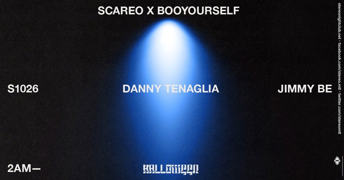 Jimmy Be (@jimmybejimmybe) on Twitter photo Opening up for the maestro <a href="/DannyTenagliaDJ/">Danny Tenaglia</a> for this year’s SCAREO <a href="/StereoMtl/">Stereo Montreal</a> 👻👽🔊 #booyourself Opening up for the maestro <a href="/DannyTenagliaDJ/">Danny Tenaglia</a> for this year’s SCAREO <a href="/StereoMtl/">Stereo Montreal</a> 👻👽🔊 #booyourself