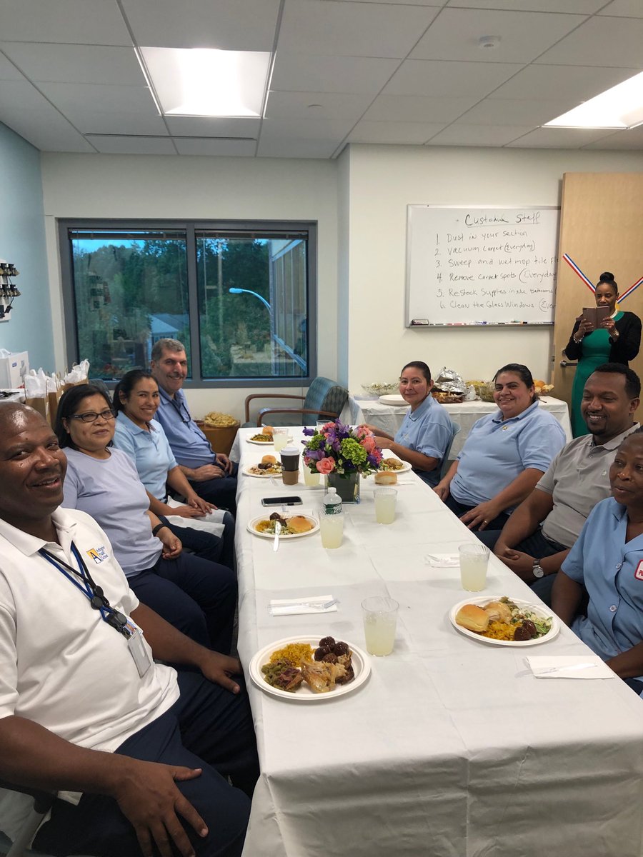 We are so thankful for the work that the custodial team and building manager do at Syphax.  They take tremendous pride and joy in doing their work!  Here they are enjoying a homemade lunch prepared by the Syphax Administrative Executive Team.   Delicious!