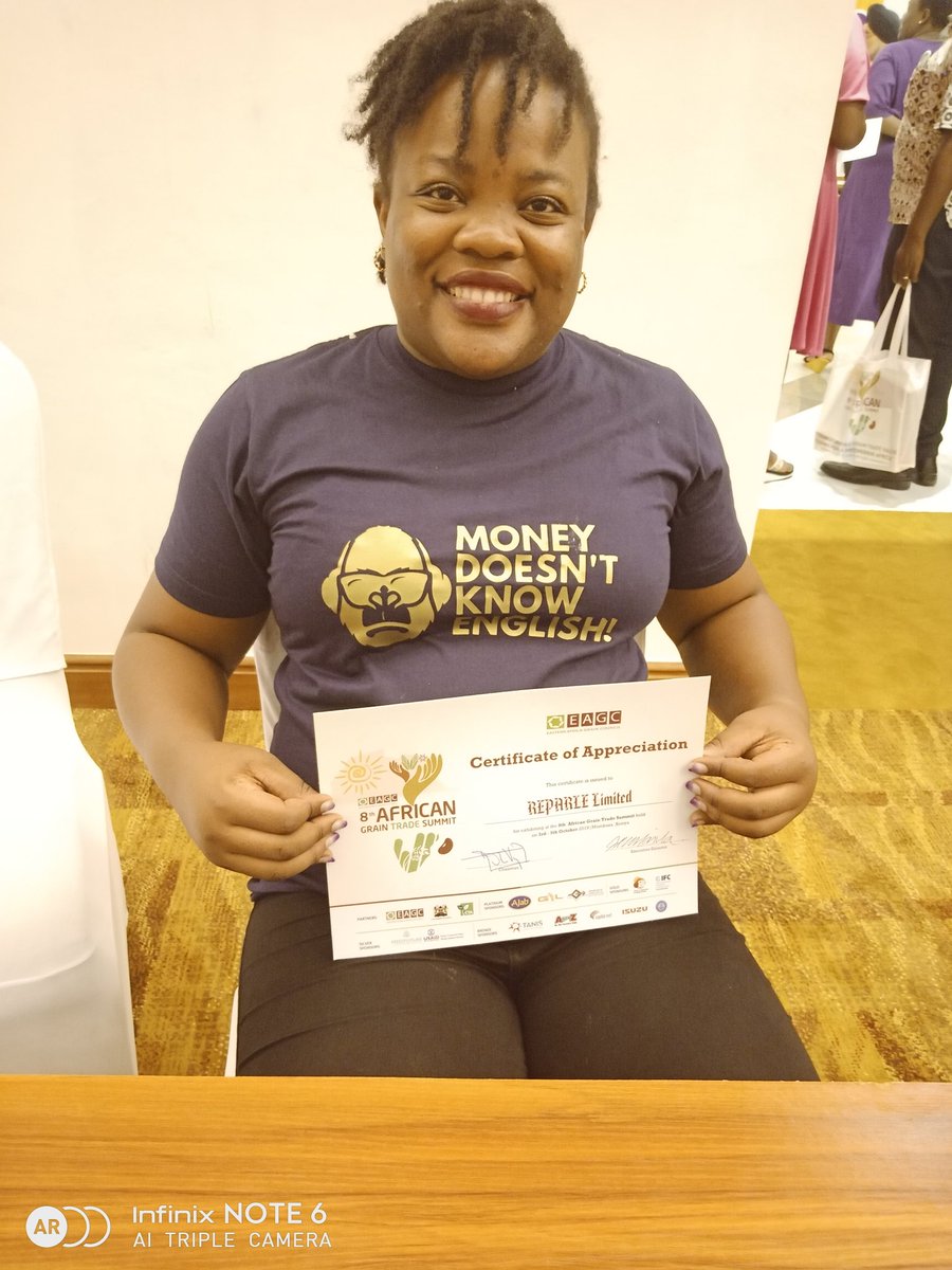 PaustaClessy's tweet photo. "Money doesn't know English" @KalanziSharon of @reparle During the @EAGrainCouncil #AGTS2019 at @SarovaWhitesand Mombasa Kenya https://t.co/o1c8aZuGjR
