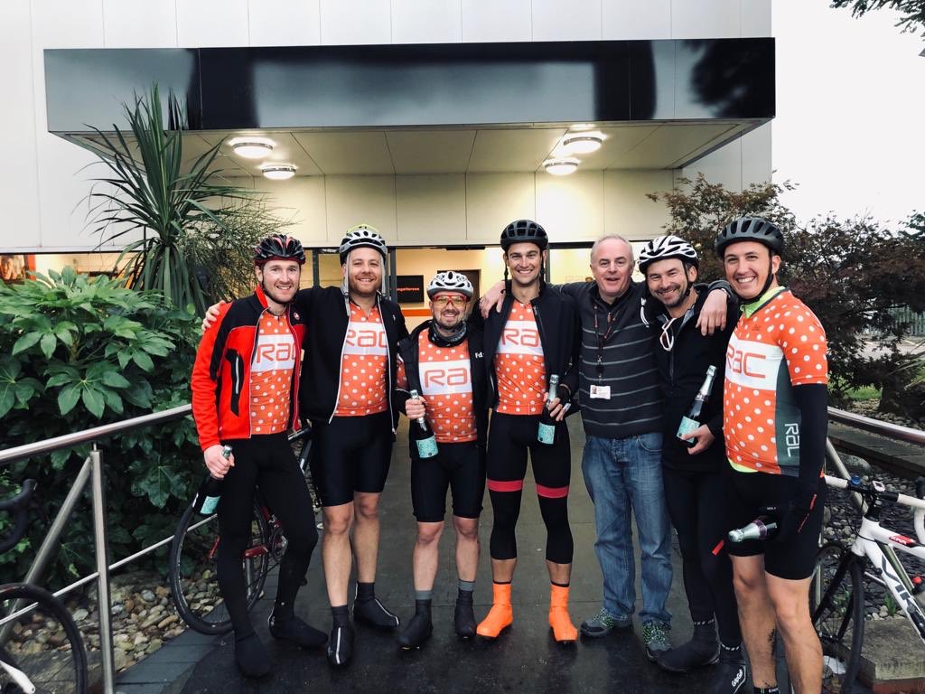 gemlynn78's tweet photo. They did it! Congrats to our fantastic @TheRAC_UK colleagues who cycled 200 miles from our Bristol to Manchester office, raising £2,385 for @TeenageCancer We’re so proud of you! https://t.co/VyxfrNLFFd #racbikeride https://t.co/RB0Wmt2nWS