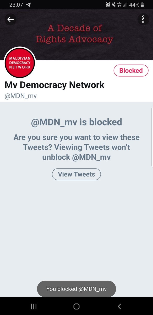 sobberh's tweet photo. To #BanMDN, First #BlockMDN. I have blocked @MDN_mv, have you? https://t.co/NAmkoClD1t