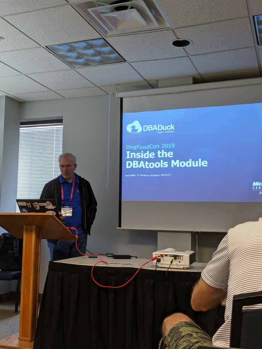 Hey <a href="/psdbatools/">dbatools</a> getting some love at <a href="/DogFoodCon/">DogFoodCon</a> from <a href="/DBAduck/">Ben Miller</a>.