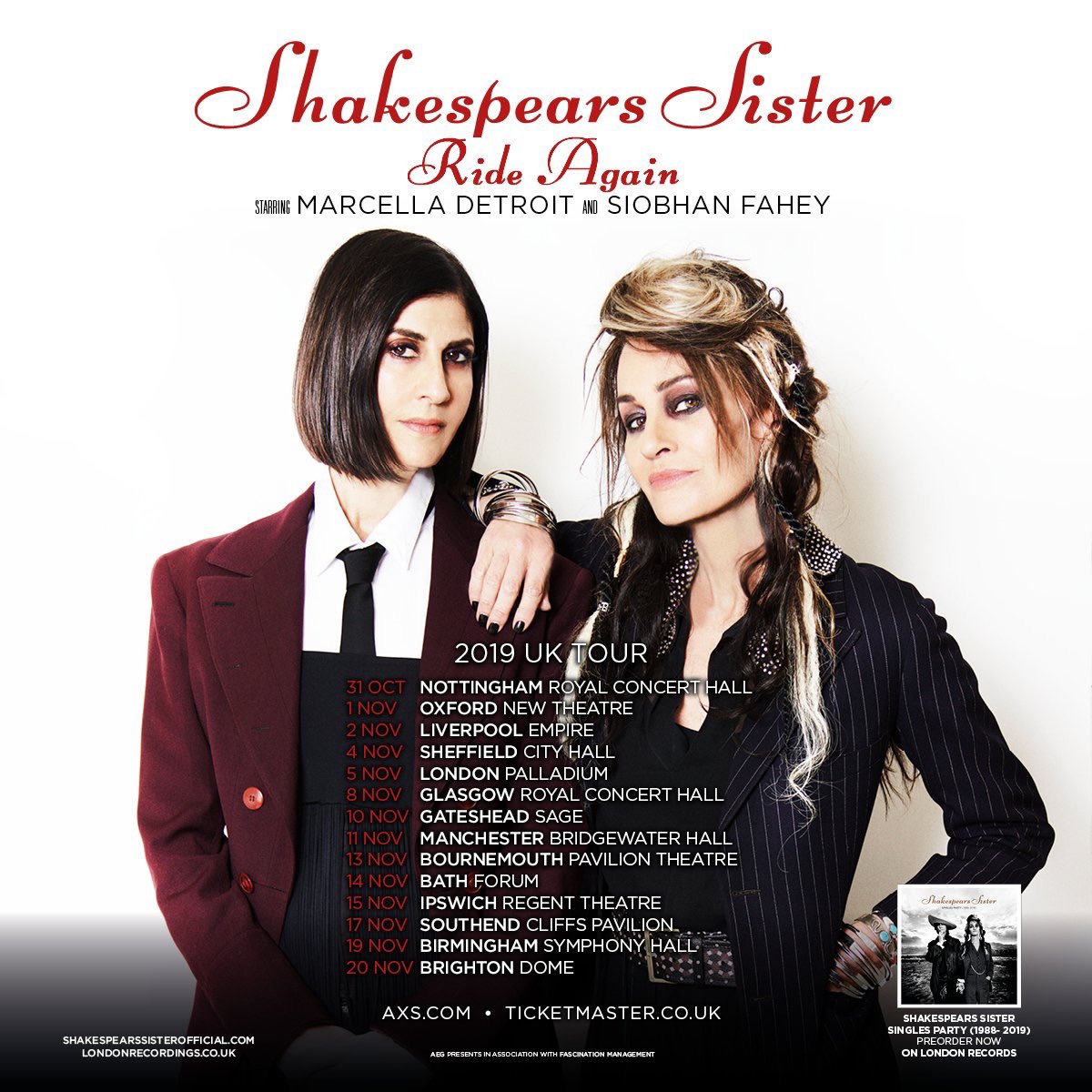 Not long now until <a href="/ShakespearsSis/">Shakespears Sister</a> #RideAgain UK tour...come &amp; join the party!! Tickets available at shakespearssisterofficial.com/tour 🎉