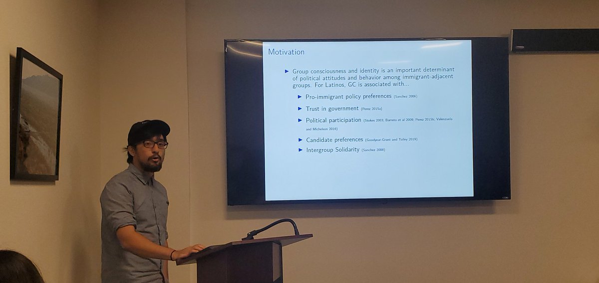 realMABarreto's tweet photo. At the #UNMPRIEC @WeArePRIEC great presentation from @UCLA_REP scholars @mfr_roman @ana_loaxaca @Solis_Rudyy on how contact with undocumented populations increases group consciousness, shared fate and identity centrality which prevents SIT theorized disassociation https://t.co/aCLAbxNRSJ