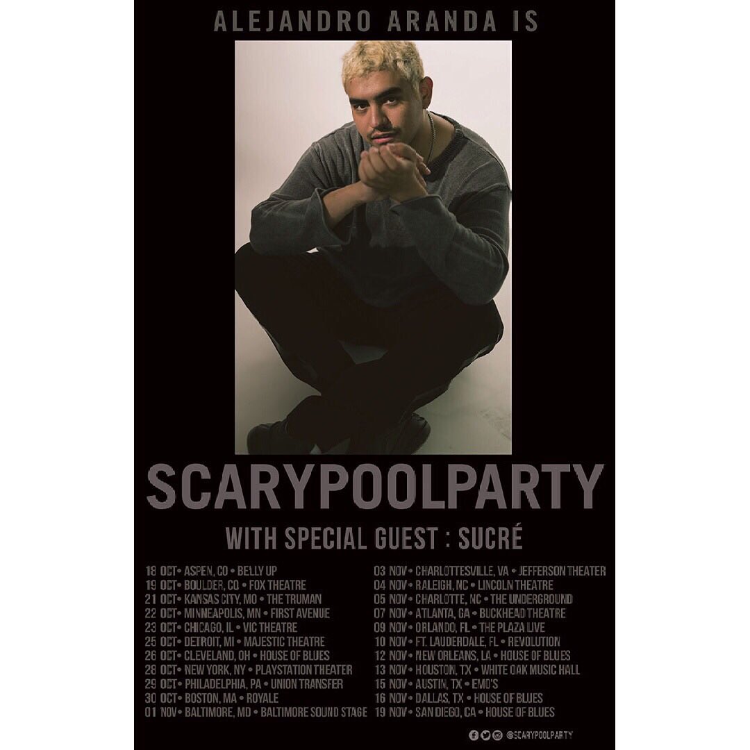 So happy to announce I will be supporting the extremely talented <a href="/scarypoolparty/">Alejandro Aranda</a> on his fall tour in October/November! Tickets available at scarypoolparty.com