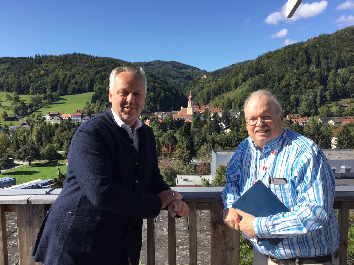 DT_Perry's tweet photo. Gerhard Vorraber, managing director of home furnishings powerhouse ADA, welcomed me to his headquarters today in Anger, Austria. This deck on top of the companyโs HQ is a spectacular place to entertain guests.
@FurnitureToday #ADA #austrianadventure https://t.co/6CmBGo67RG