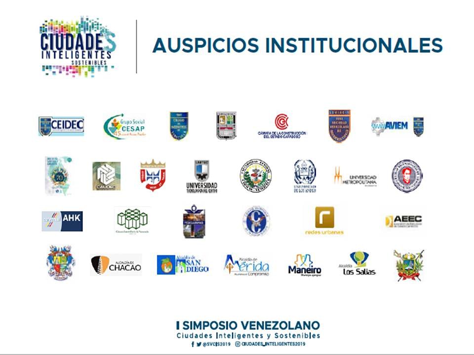 SmartCityVe's tweet photo. Auspicios Institucionales a participar en el I Simposio Venezolano de Ciudades Inteligentes y Sostenibles #HablemosSmartCityVe #HablemosCISVe #HablemosBIM #SVCIS2019 #SVCIS https://t.co/w7aHvsqXbX