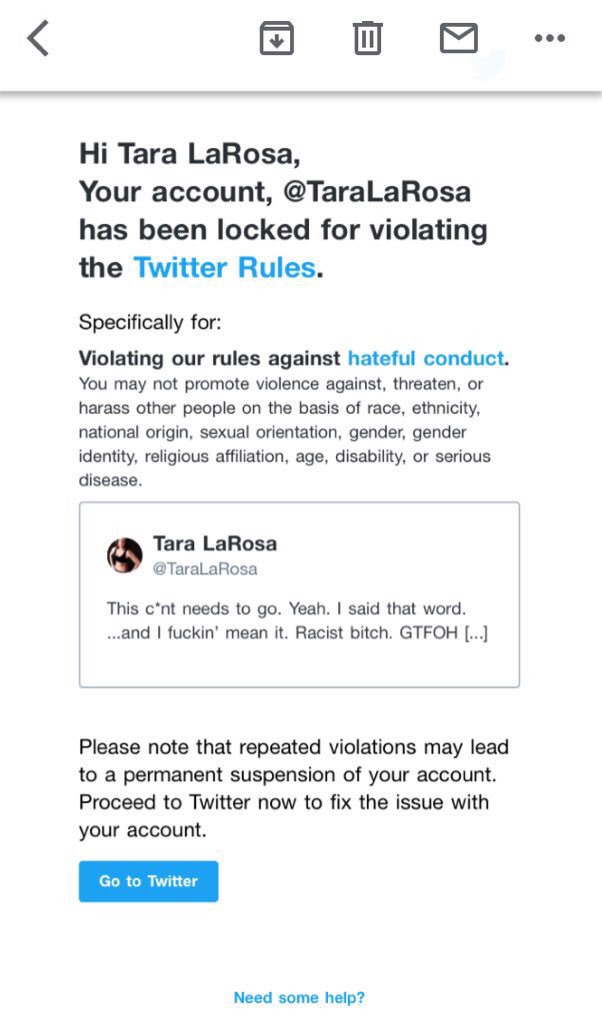CarpeDonktum's tweet image. CENSORSHIP UPDATE
Both @TaraLaRosa and @ZiaErica received 7 day suspensions from @TwitterSafety today.

While what they said you might think is vulgar, neither one violated the TOS.

Spread the word. Libs are hunting for heads.