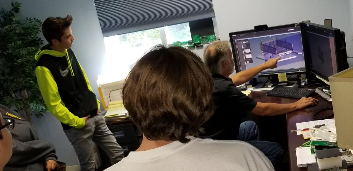coyotecareerlab's tweet photo. Celebrating Manufacturing Day at FACTS Engineering with Mr. Baker and his awesome engineering students! We toured the facility and learned about automation, circuit board design, and manufacturing and testing PLCs. Thank you FACTS Engineering and #MFD19 Sponsors @TheCoyoteWay https://t.co/GHhwCDc4HU