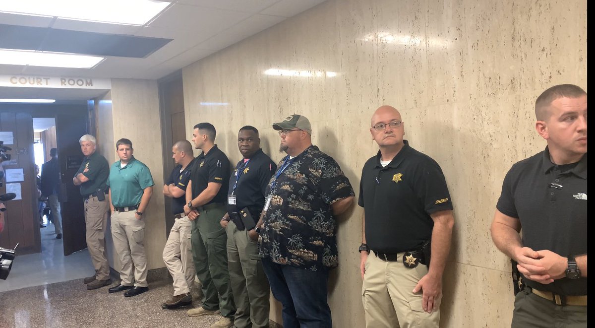 TPD_Steph's tweet photo. Luther Watkins Jr. is in court today for a 1:30 p.m. hearing in his capital murder case. Investigator Dornell Cousette’s family members and dozens of law enforcement officers are in a standing-room only packed courtroom. https://t.co/yx8VL0Up4p