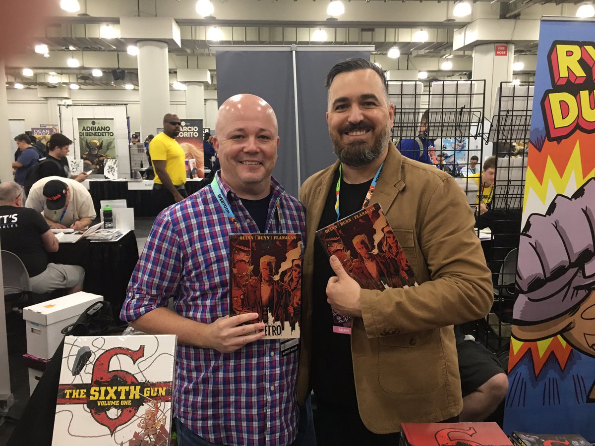 Metro_Comic's tweet image. This is happening right now at NYCC! Come by @cullenbunn’s table in Artist Alley, B-24!  @BQQuinn won’t be here long!