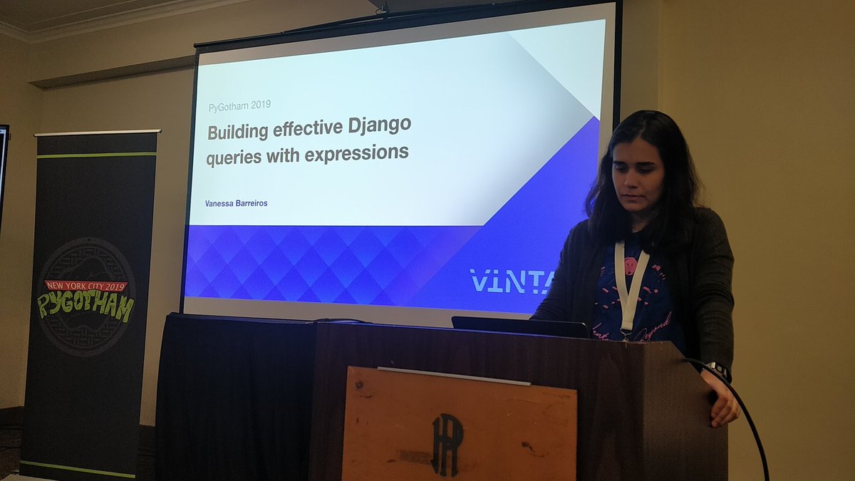 hj1393's tweet photo. Next talk on Building effective Django queries with expressions.

#pygotham2019 #python #conference https://t.co/ZBgbFJq3KS