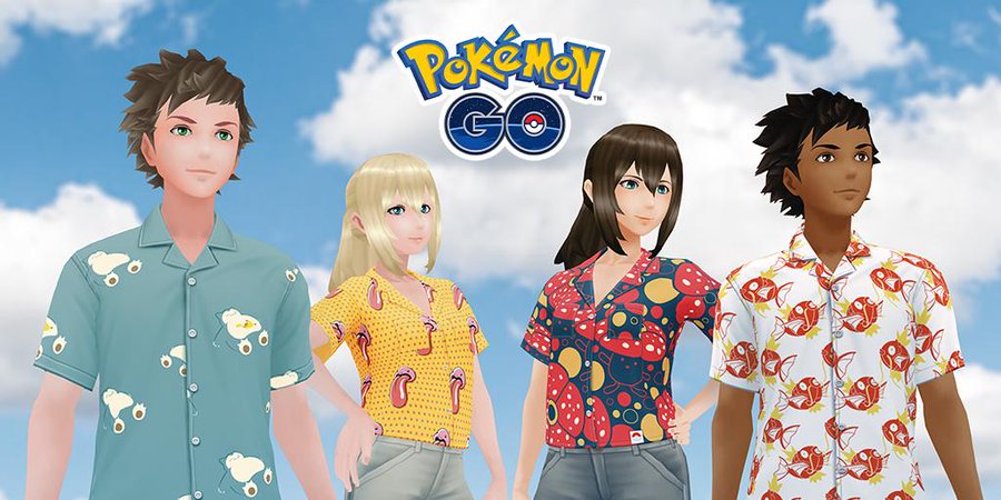 ポケモンgo 着せ替えアイテム ポケモンシャツ 登場 カビゴン ラフレシア ベロリンガ コイキング柄の4枚 Appbank