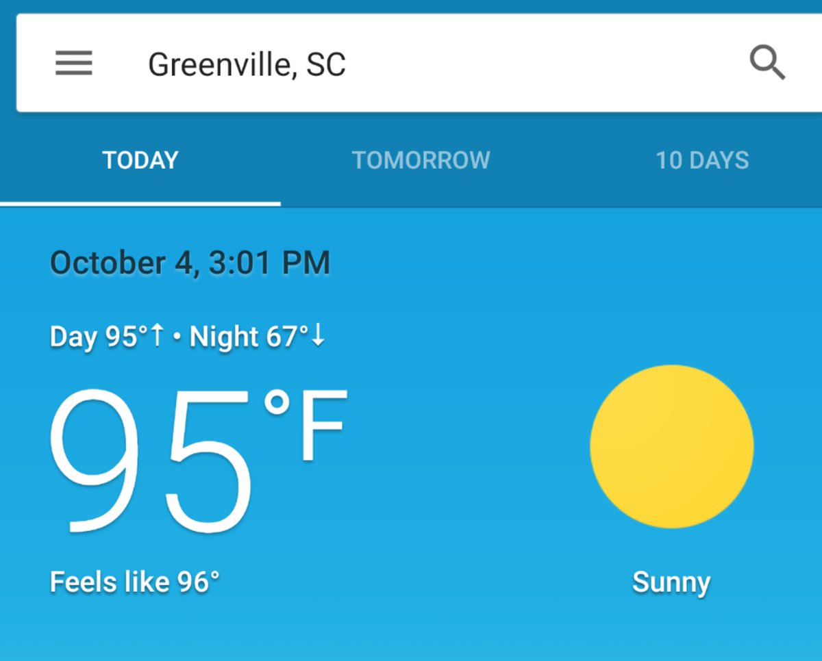 Halloween is coming. Unless you're in SC where all the swimming pools are reopening. #HEATWAVE2019 #yeahthatgreenville
