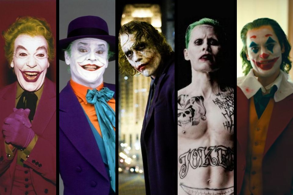 César Romero, Jack Nicholson, Heath Ledger, Jared Leto, Joaquín Phoenix personificando a The Joker
Foto. Scoopnest