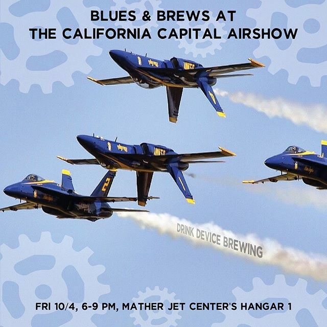 DeviceBrewing's tweet photo. We’ll be flying high @capitalairshow Blues & Brews tonight from 6-9pm at Mather Jet Center’s Hangar 1! Come enjoy some amazing aircraft and awesome beers with us! 🍻✈️#capitalairshow #bluesandbrews .
.
.
#beerwithpurpose #communitygrown #familyowned … https://t.co/SbdSmu9ET1 https://t.co/gS2m0aAuk4