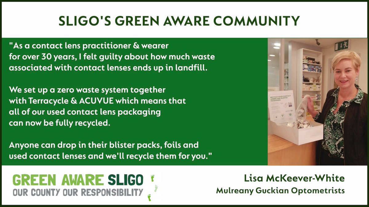 sligococo's tweet image. Another #Sligo business helping the #environment - ever consider how you dispose of your contact lenses - now there's a way to #recycle them, thanks to @SligoOptometry @SligoChamber @SligoTidyTowns
