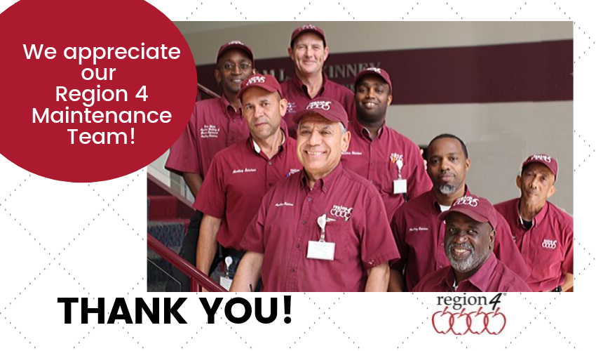 Region4ESC's tweet photo. We take this opportunity to acknowledge and thank our #R4ESC Building Maintenance Team who ensures our facilities are properly maintained and running smoothly.
#R4Proud https://t.co/HPUKjDXRdo