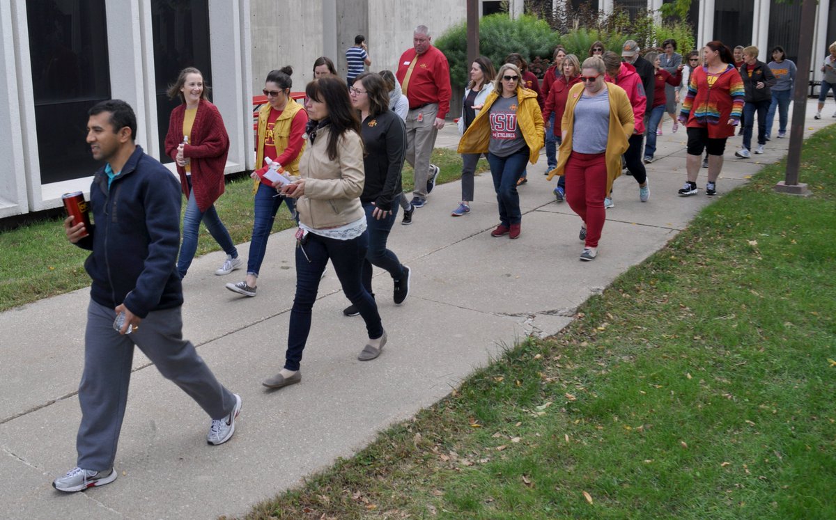 ISUVetMed's tweet photo. ISU WellBeing hosted the inaugural Cyday Friday Walk in @ISUVetMed this afternoon. Faculty, staff and students participated in a one-mile walk around the Vet Med campus, beginning and ending at the Flagpole Entrance. #cydayfriday https://t.co/Rzv2mWr9vN