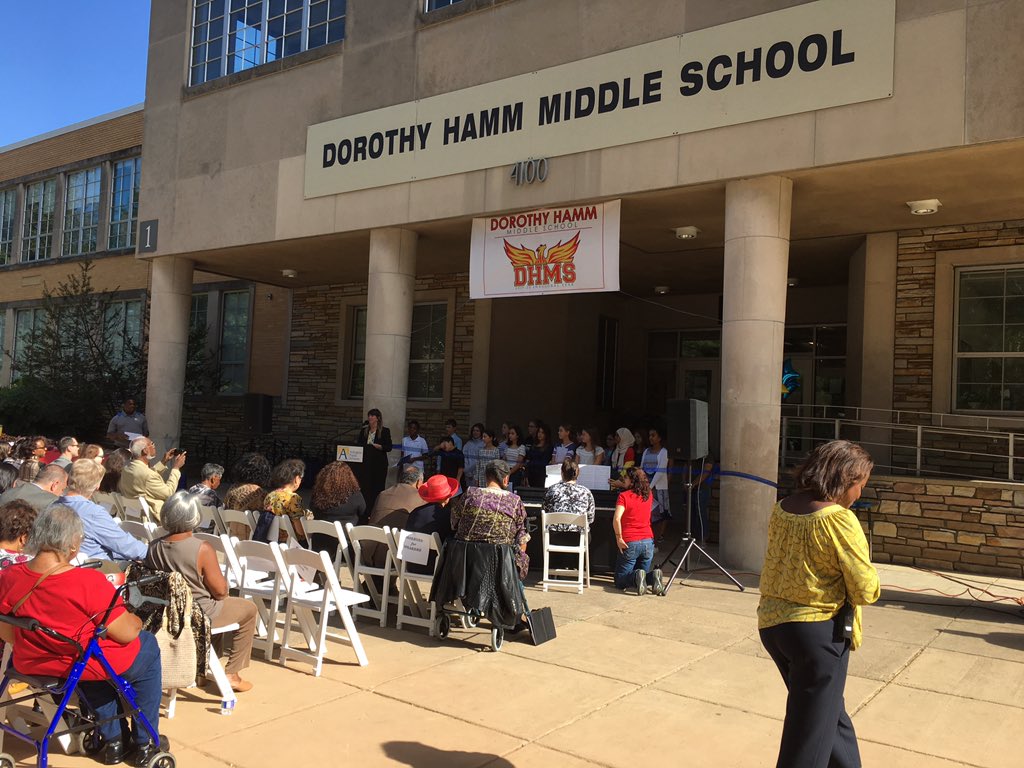 What an amazing day! The dedication of <a href="/DHMiddleAPS/">Dorothy Hamm Middle School</a> #belongandbecome