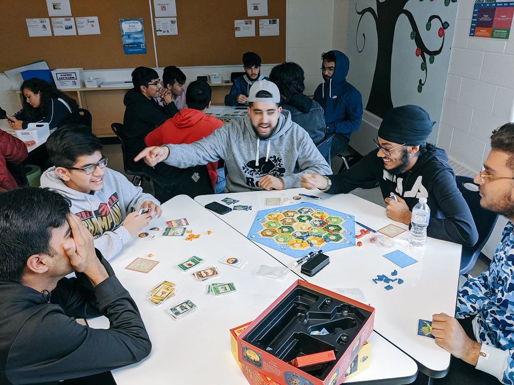 DavidSuzukiSS's tweet photo. International Business Ss learning about global trade and barriers by playing Settlers of Catan. These games look intense! #bizclass #catan #learningisfun https://t.co/A5iWf75L9h