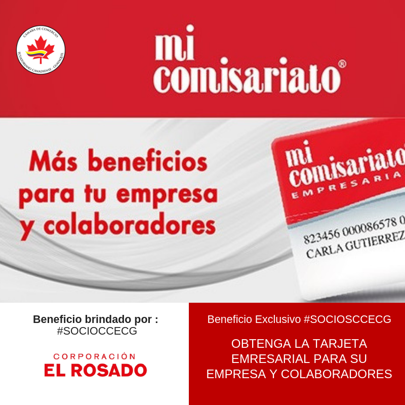 CamaraCanadiens's tweet photo. Acceda a la tarjeta empresarial de Mi Comisariato, y cuente con más beneficios para usted y sus colaboradores. Beneficio exclusivo #SOCIOSCCECG. Mayor información: socios@ecuacangye.com / Telfs: 04-2630828 https://t.co/CxMWEK9d1s