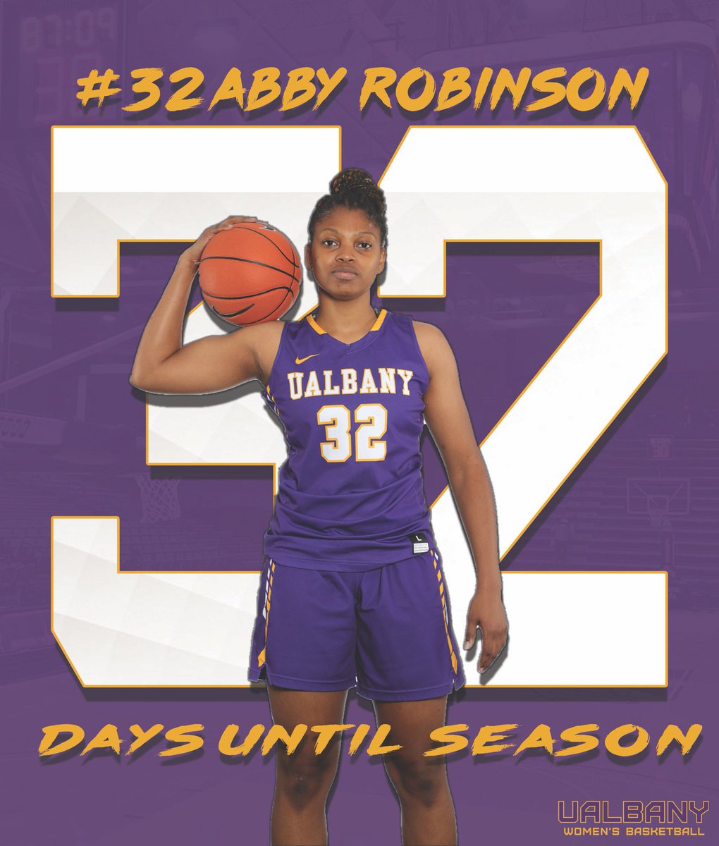 UAlbanyWBB's tweet photo. We are 32 days away from our season opener against Columbia!! 💛💜🏀 #GoDanes #GreatnessLivesHere https://t.co/IwUOUXDUG5
