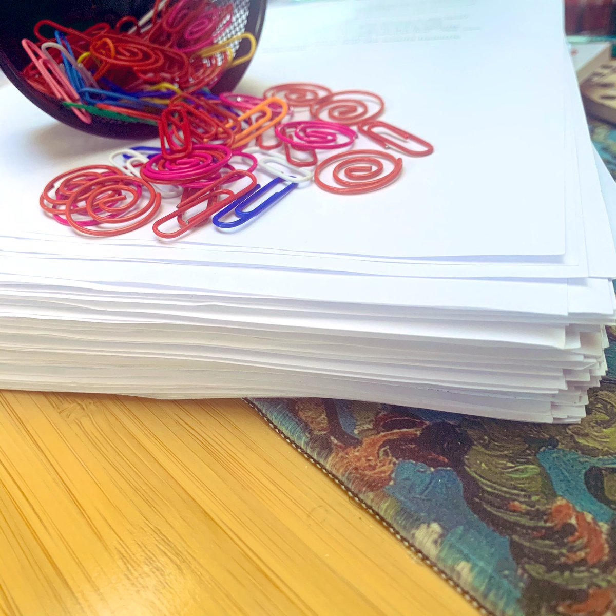 JMorgynWhite's tweet photo. This is what progress looks like. This draft is complete! #amrevising #writingcommmunity #denimag #progress https://t.co/r6RaYfJxmi