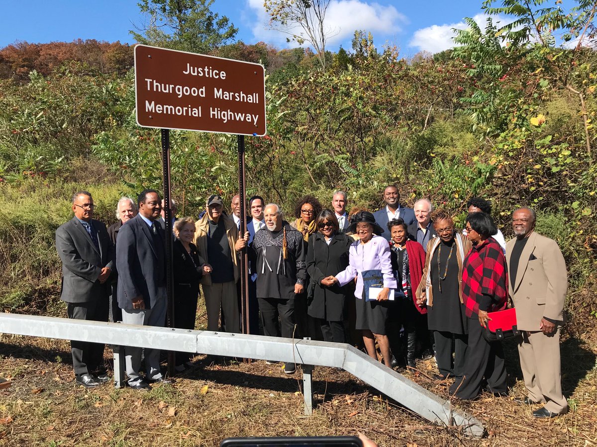 NYSDOTHV's tweet photo. A portion of Route 17 in Hillburn was dedicated as the Justice Thurgood Marshall Memorial Highway. ⁦@EllenCJaffee⁩ ⁦@DavidCarlucci⁩ ⁦@kenzebrowski_ny⁩ ⁦@NitaLowey⁩ and many more were in attendance at the unveiling. https://t.co/PowWOtH5wE