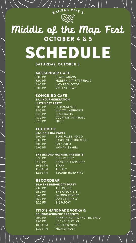 Set times for <a href="/motmfest/">Middle of The Map</a>! #motmkc #kcconcerts