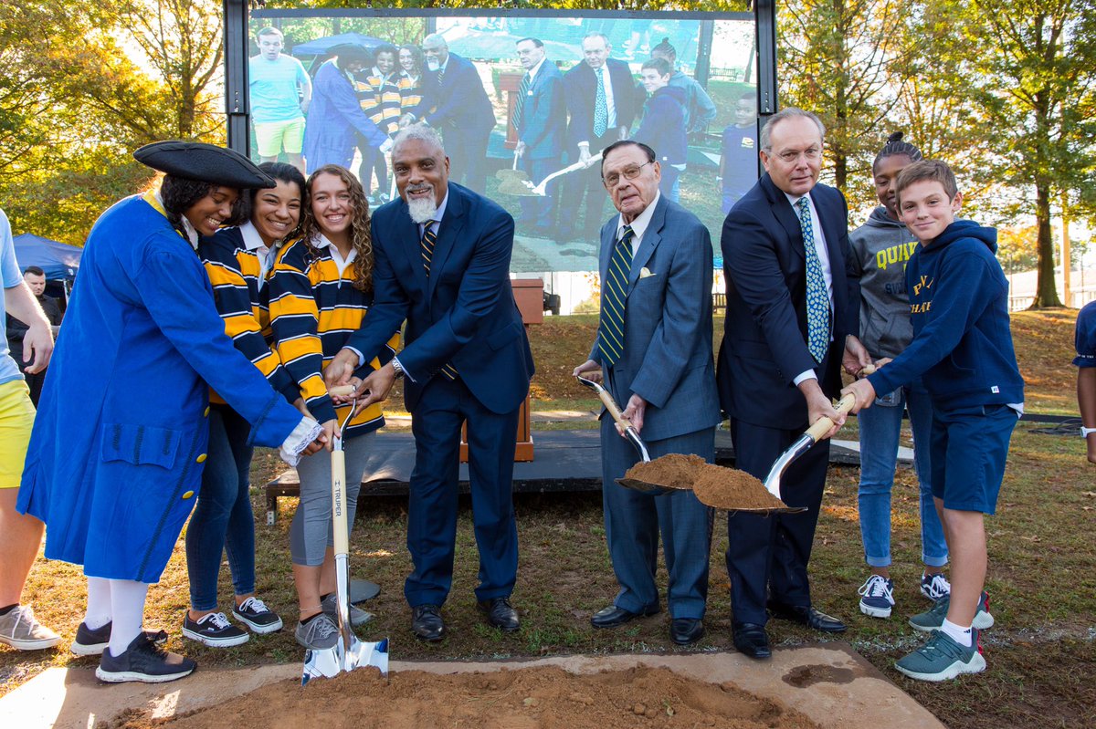 TheGrahamCo's tweet photo. CEO Bill Graham was the guest of honor at @PennCharter this morning for the groundbreaking ceremony of The William A. Graham IV OPC ‘58 Athletic and Wellness Center. #GrahamAWC #HowFarPC https://t.co/Z7G7SKyVcm