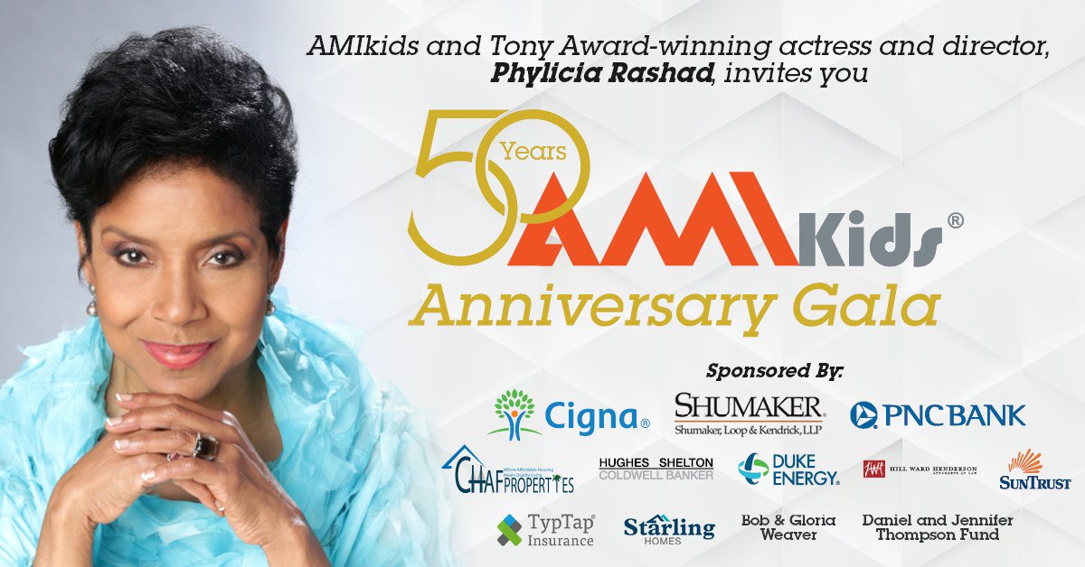 AMIkids's tweet photo. Thank you to our sponsors for supporting our #50thGala on 10/12! They support our mission & the strengthening of our communities! @Cigna, @SLKLAW, @PNCBank, @PNCNews, @HughesShelton, @DukeEnergy, @HWHlawfirm, @SunTrust, #CHAFproperties, #StarlingHomes, #TypTapInsurance https://t.co/cNAfKUIbrG