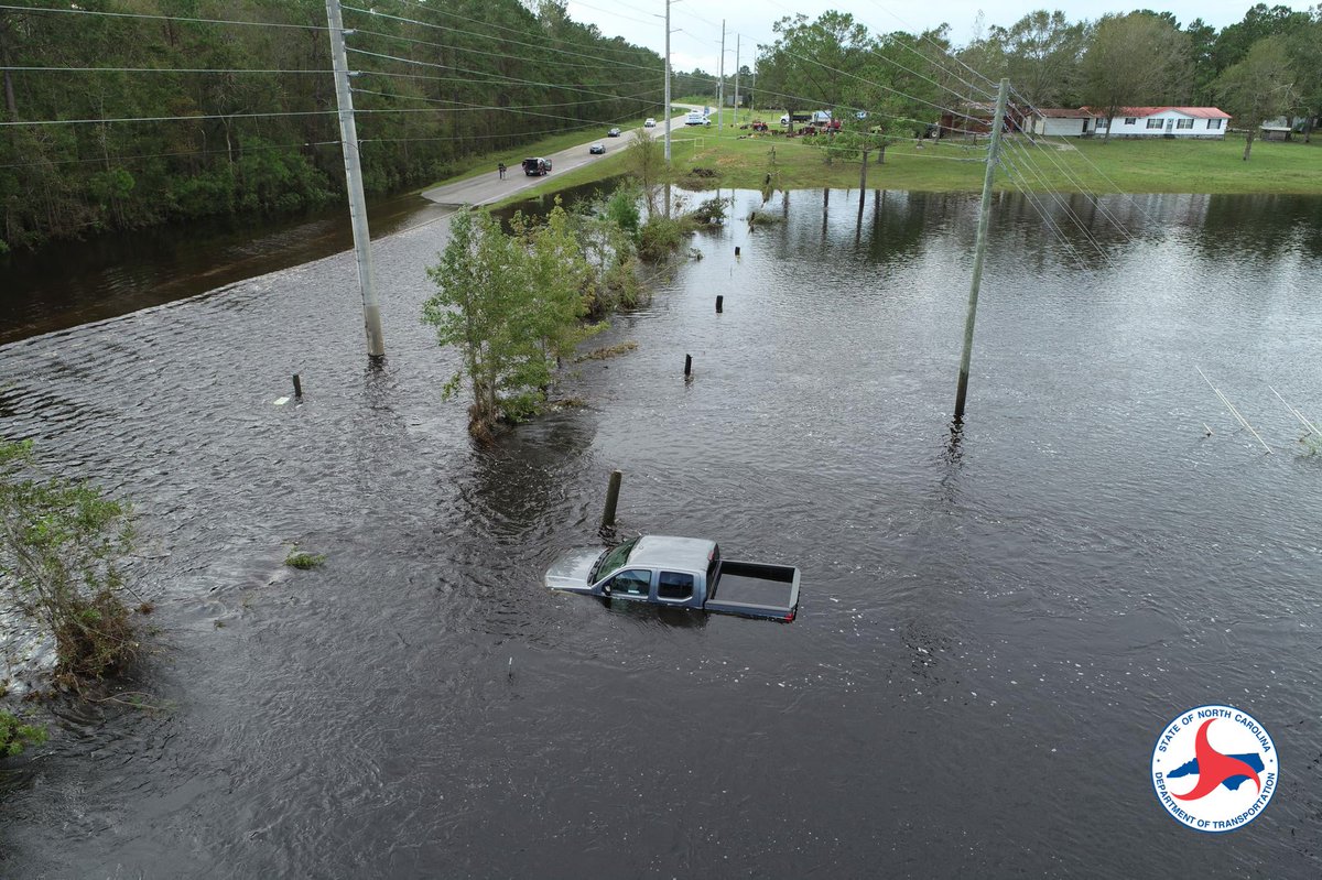 NCAviation's tweet photo. Hurricane Florence's floodwaters were unprecedented -- and so was our use of #drones in the response effort. Now you can help that program claim the top prize in America's Transportation Awards by voting here. >> https://t.co/PCQJvrpa2t 

📸: N.C. 211 in Supply https://t.co/iivX5bAD3G