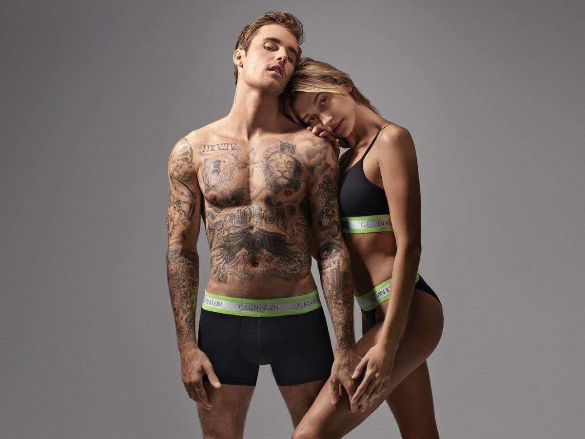 Justin Bieber and Hailey Bieber for Calvin Klein