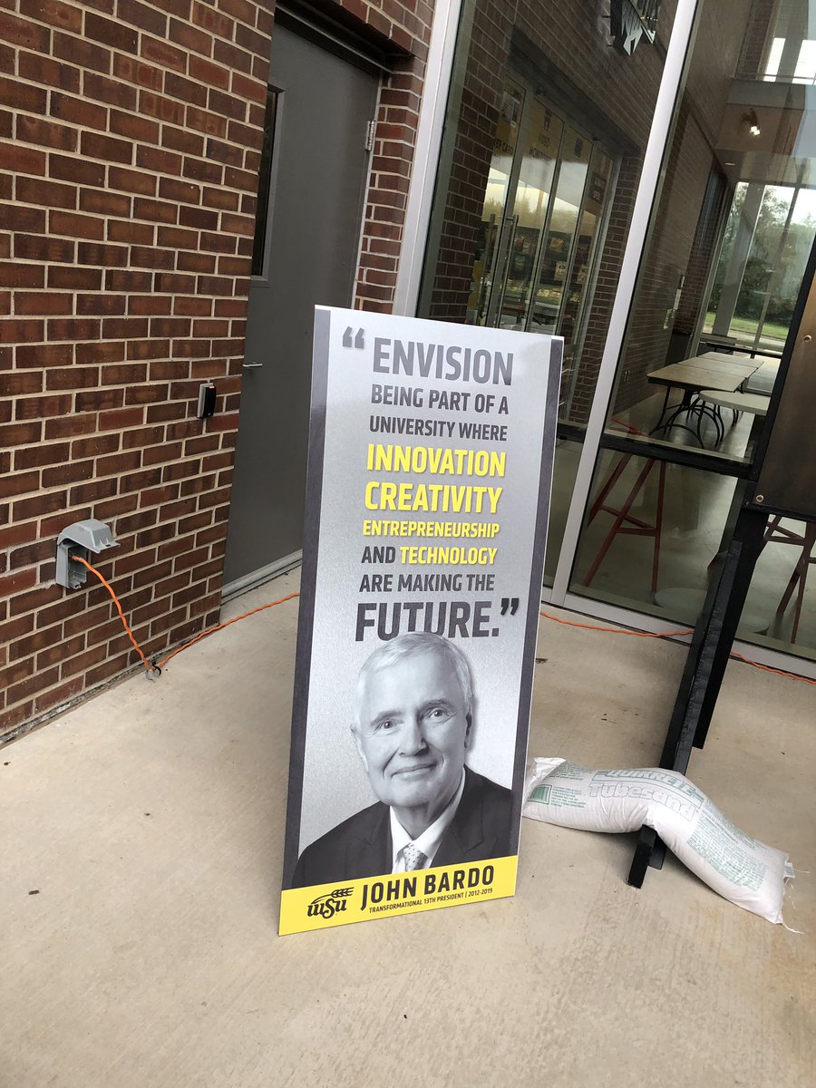 WSU_Provost's tweet photo. .@PresidentWSU @JerryMoran formally name and dedicate the @WichitaState experiential engineering building the John Bardo Center. #wsunow https://t.co/O2sWXwjv26