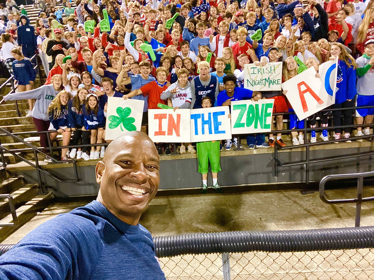ACwishtv's tweet photo. Hey @gochsathletics your student section tonight was 🔥‼️Who wants THE BANNER! #TheZone8 @WISH_TV @CathedralFBall @CathedralCheer1 @IrishStudents18 https://t.co/5RgCLhRnQx