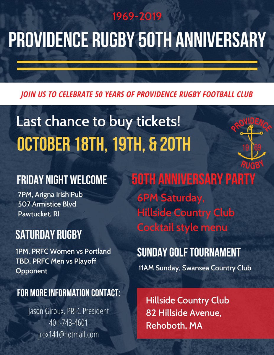 Today's the Day!
Last chance to order tickets for the 50th Anniversary Weekend!

providencerugby.com/50gala