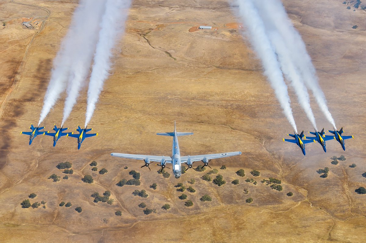 Prior to the California Capital Airshow, we had the honor and privilege of taking to the skies with 'Doc', the B-29 Superfortress bomber. Delivered to the Army in 1944, Doc is one of two remaining B-29s that are capable of flying. #CaliforniaCapitalAirshow #USNavy #USMC