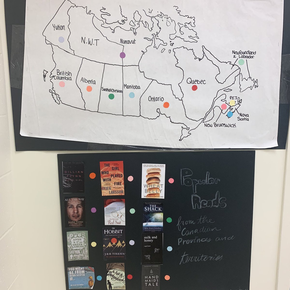 tljordan's tweet photo. Literacy 20 came up with some displays to entice their peers and staff to pick up something new. @wchsbears #wchsreads #wynhigh https://t.co/rLJ0UJSwnj