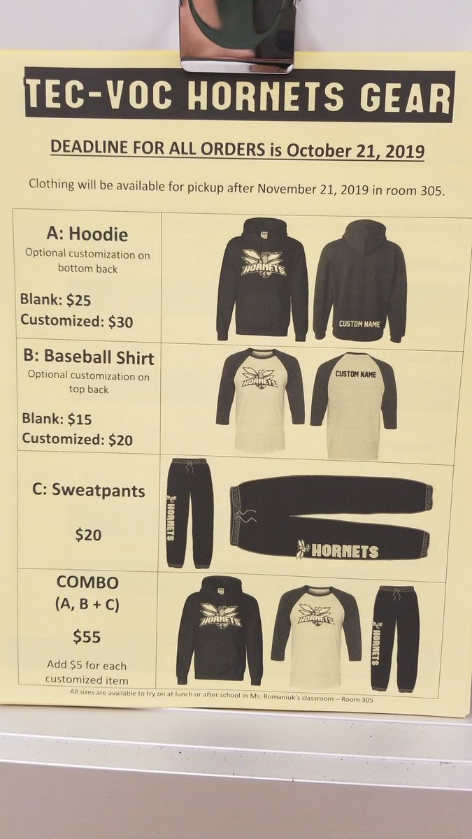 MsRomo307's tweet photo. #TecVoc gear order forms are here! Find them in my room (305) or in the office. I've got sample sizes you can try on too! https://t.co/XOWIywSe3b