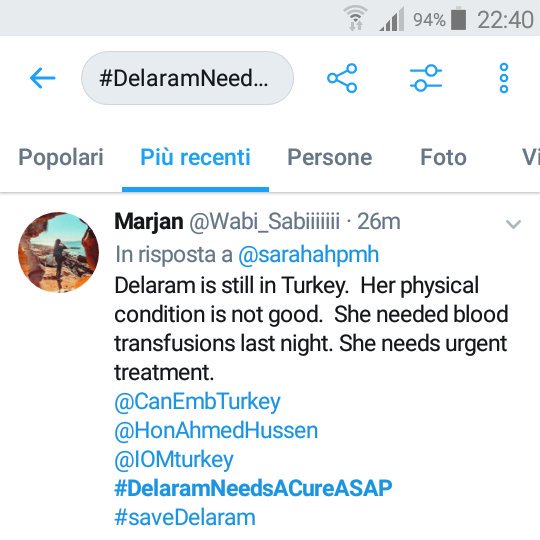 Moky_1988's tweet image. Important.
#DelaramNeedsACureASAP
Please,help #Delaram.
#SaveDelaram

Thank you for your attention and for everything you will have the possibility to do.
@Refugees @RefugeesChief @CarlottaSami
@UNICEF @unicefturk
@CanEmbTurkey @JustinTrudeau