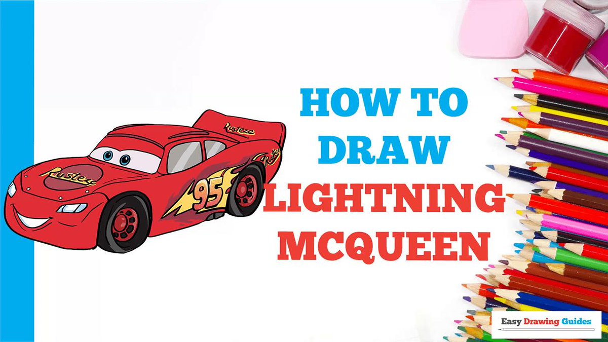 Easy Drawing Guides On Twitter How To Draw Lightning Mcqueen