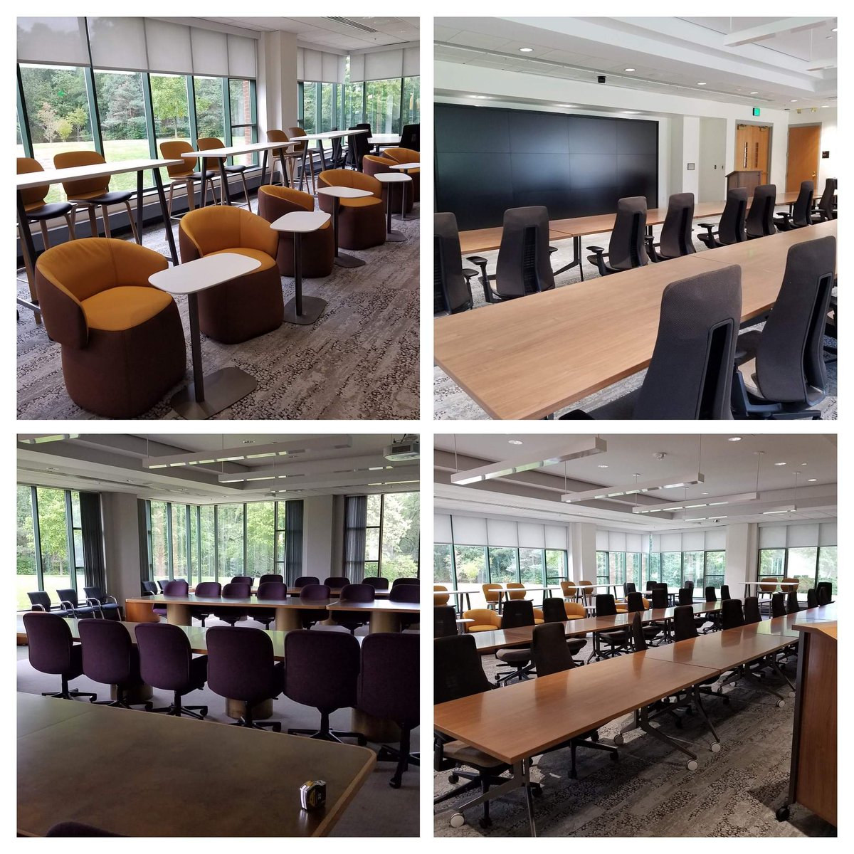 crew480's tweet photo. This conference room was completed too late for this year's AUID Design Competition but WOW what a difference...from old school in lower left hand corner to a new way of collaboration and meeting!  All in our school colors :) #wmubuild #haworth @wmu @facilities_wmu #gobroncos https://t.co/SpyZEpHpvZ
