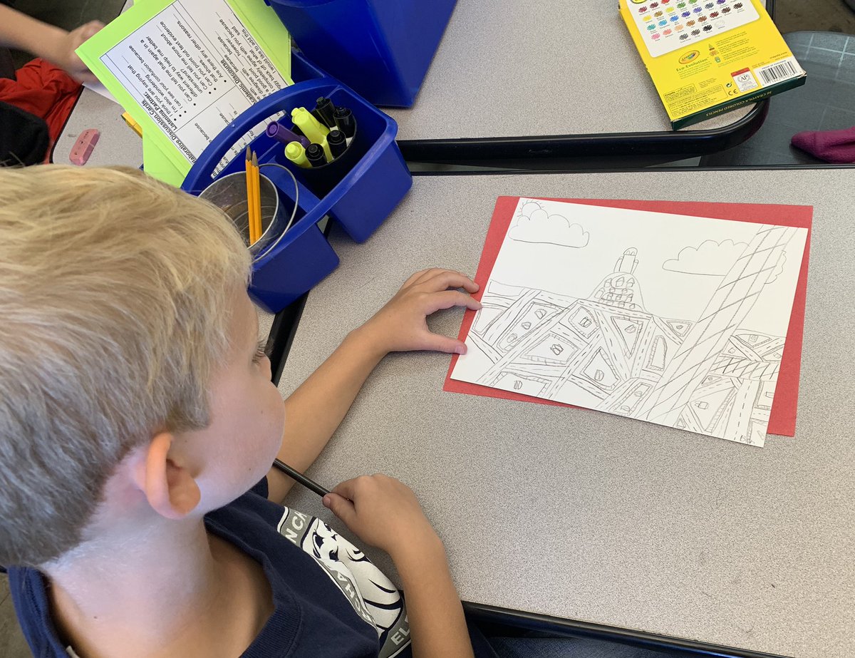 BaumgartnerRCSD's tweet image. Our first art docent lesson on “Illusion of Depth”. @RCSDOrchard #RCSDChampions #rcsdk8