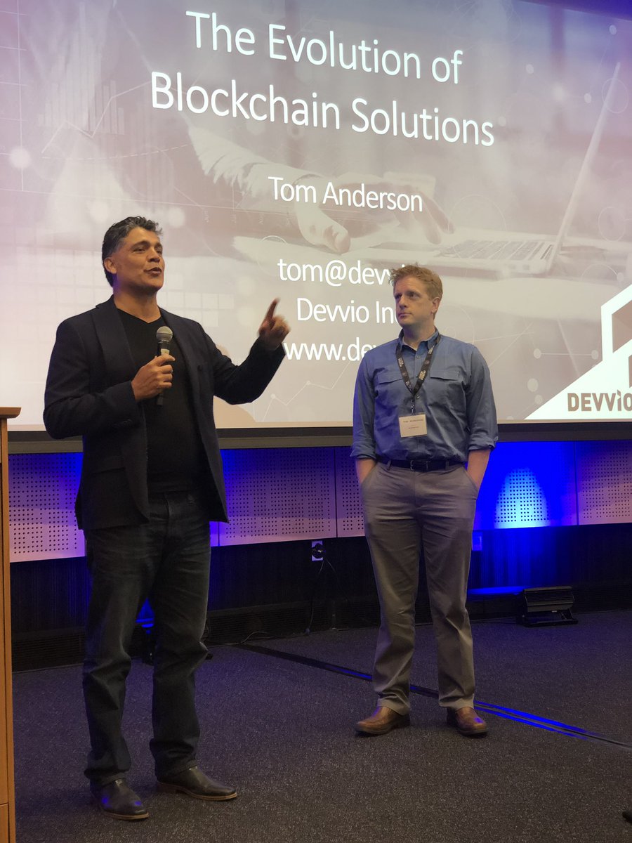 BelemQB's tweet photo. @DevvioVC and Tom taking the stage to introduce Devvio and the evolution of blockchain. https://t.co/PQo5HgoCvt
