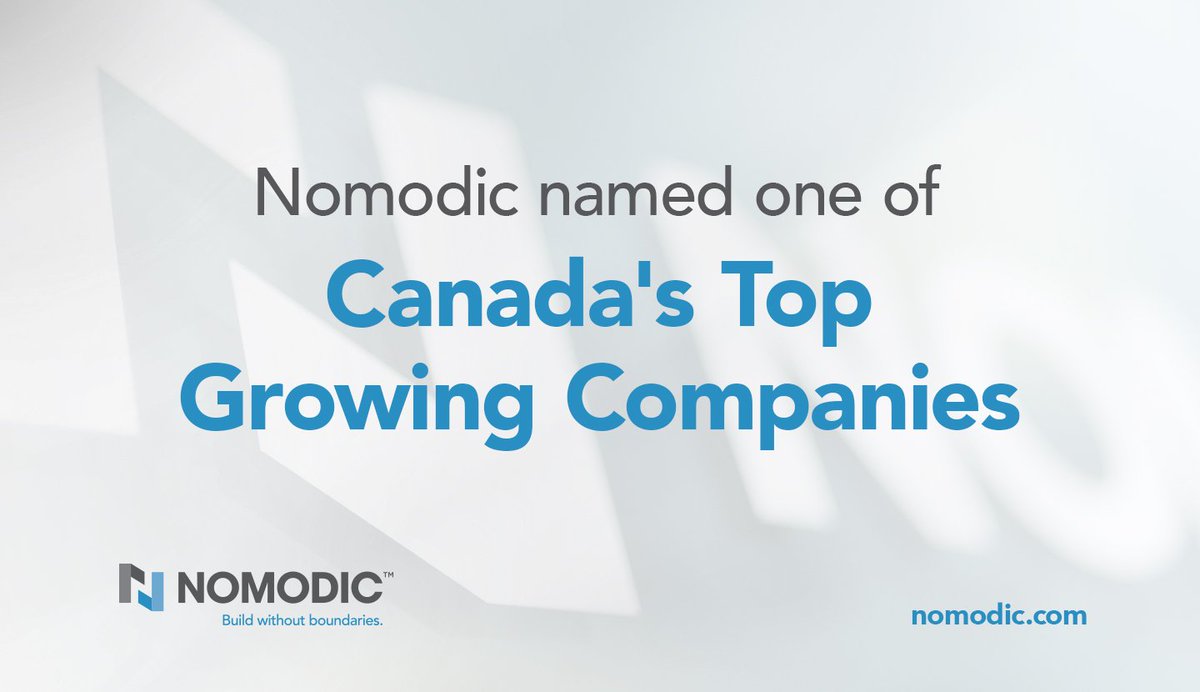 Nomodic's tweet photo. ICYMI: The @globeandmail Canada's Top Growing Companies program highlighted entrepreneurs, innovators, and big job creators that are making an impact on the economy. Learn more: https://t.co/N8ztq84xb1
#TopGrowing19 https://t.co/oDJODv4MG6