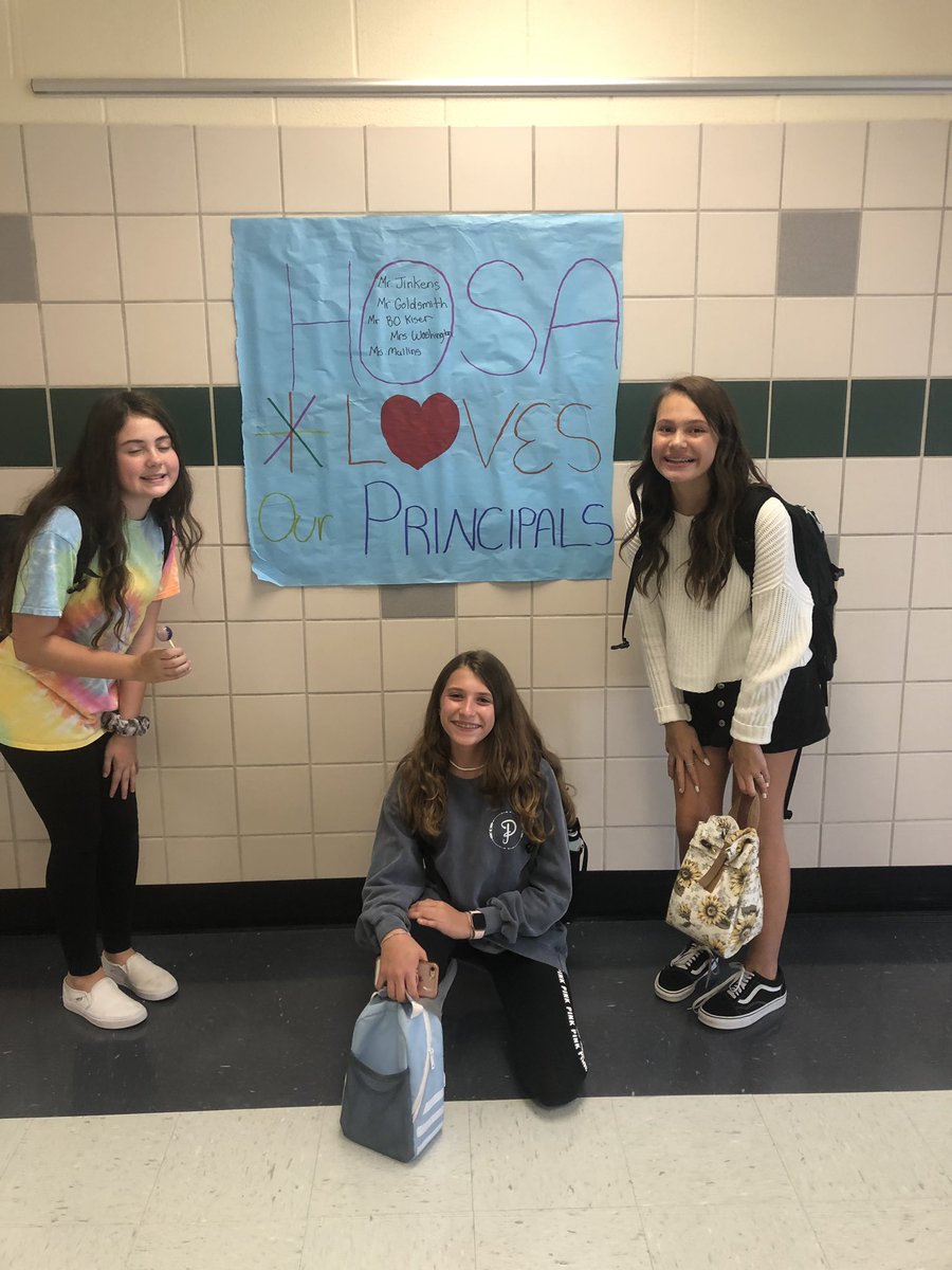 Getting the word out about our Lollipop fundraiser and how much we love our Principals!! #WEAREREYNOLDS #HOSA