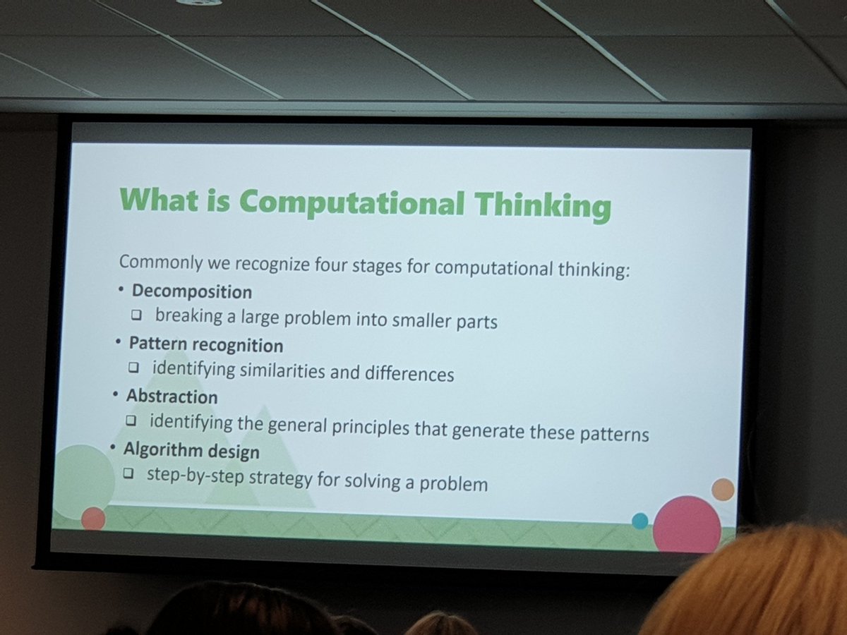 Four stages of computational thinking #mieehuinz19 bing shared by <a href="/onemouse/">Chris Dillon</a> love the knowledge being shared